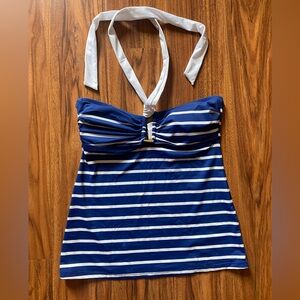 Lauren Ralph Lauren- Blue and White Striped Tankini Top - Size 4